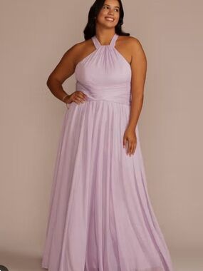 David's Bridal Halter Maxi Dress in Petal 16